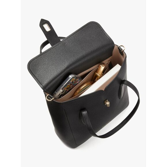 New Kate Spade Essential Medium North South Tote Pebble Leather Black - Picture 5 of 6